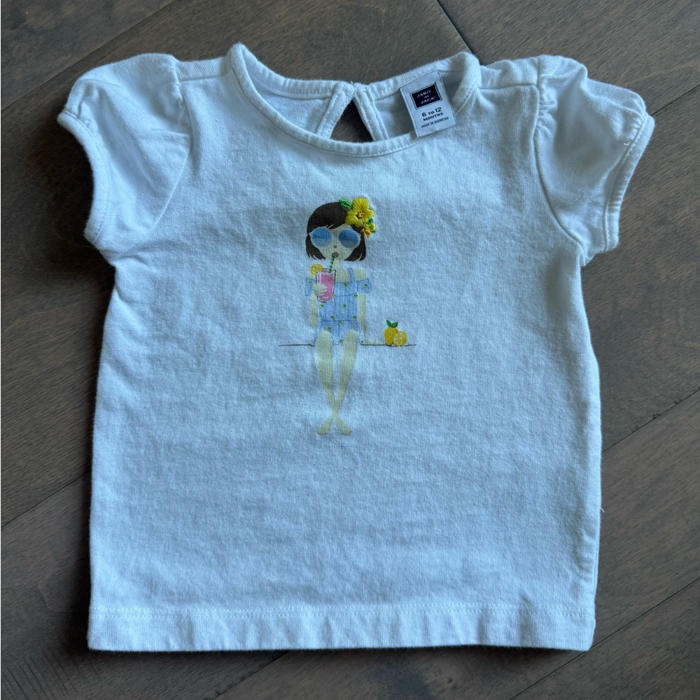 Janie and Jack Girl’s Cotton T-Shirt-Size 6 to 12 Months